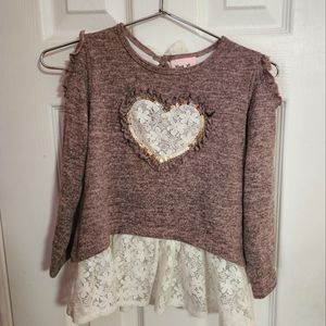 5T Little Lass Cold Shoulder Long Sleeve